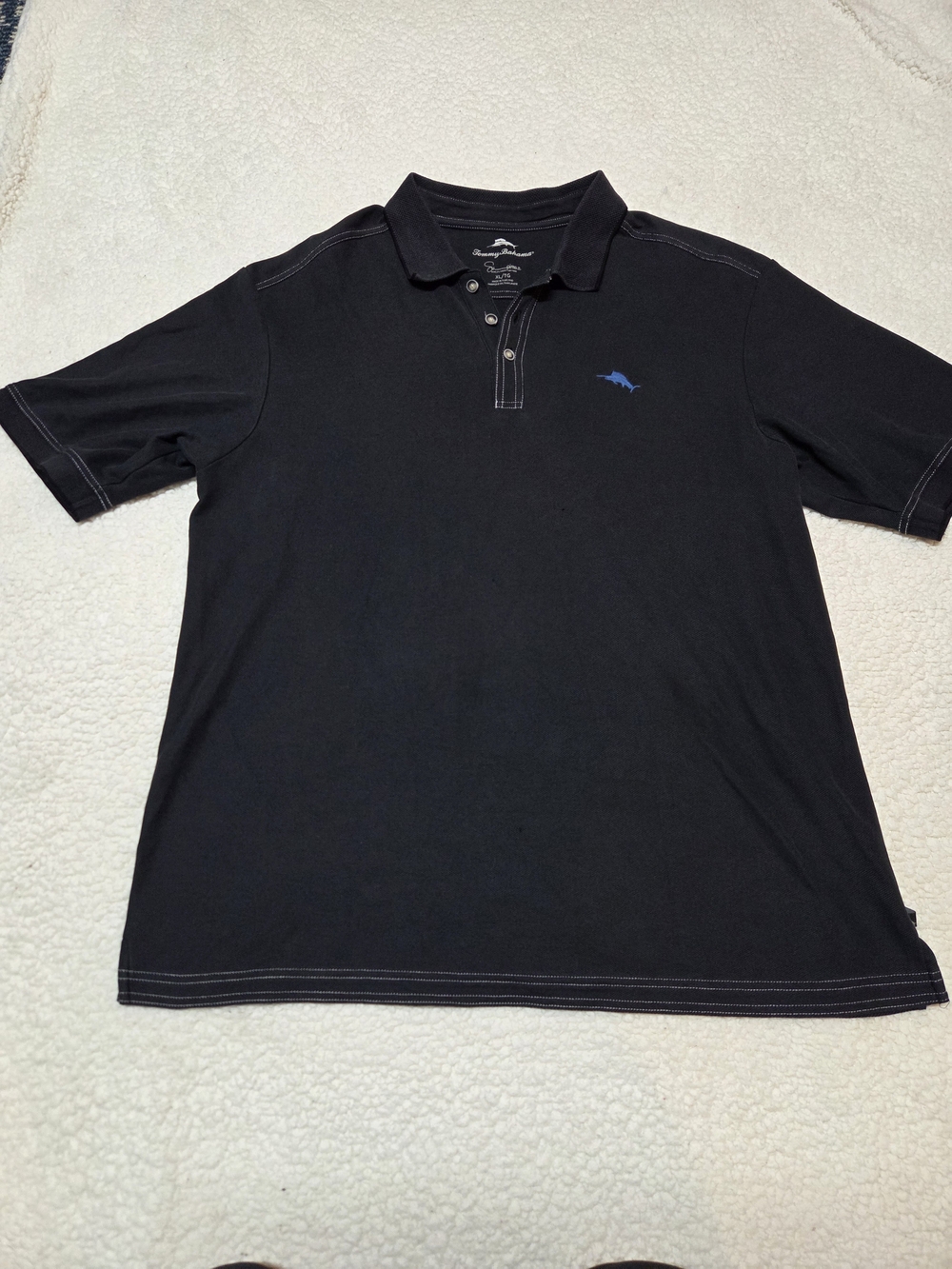 Tommy Bahama Black Polo with Blue Fish Logo